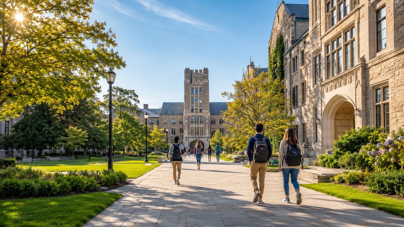 UK university campus pathway
